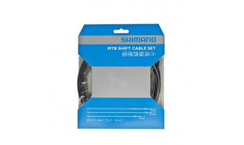 Kit Câbles et Gaines Dérailleur Shimano VTT - Câbles Acier Inox - Gaine SUS Prélubrifiée