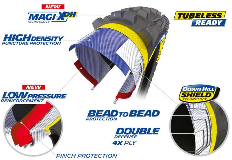 Neumático Michelin DH 22 Magi-XDH DownHill Shield Bead2Bead Tubeless Ready