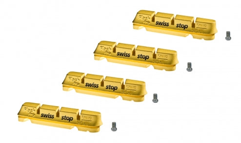 Cartouches Patins SwissStop FlashPro Yellow King - Pour Jantes Carbone (2 paires)
