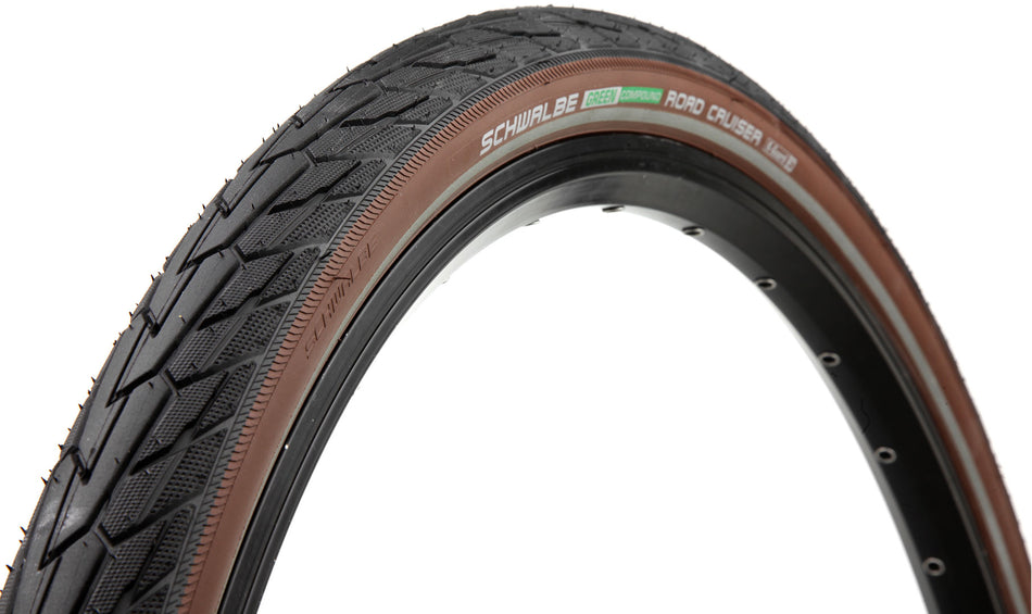 Pneu Schwalbe Road Cruiser - Green Compound - TwinSkin - K-Guard noir marron