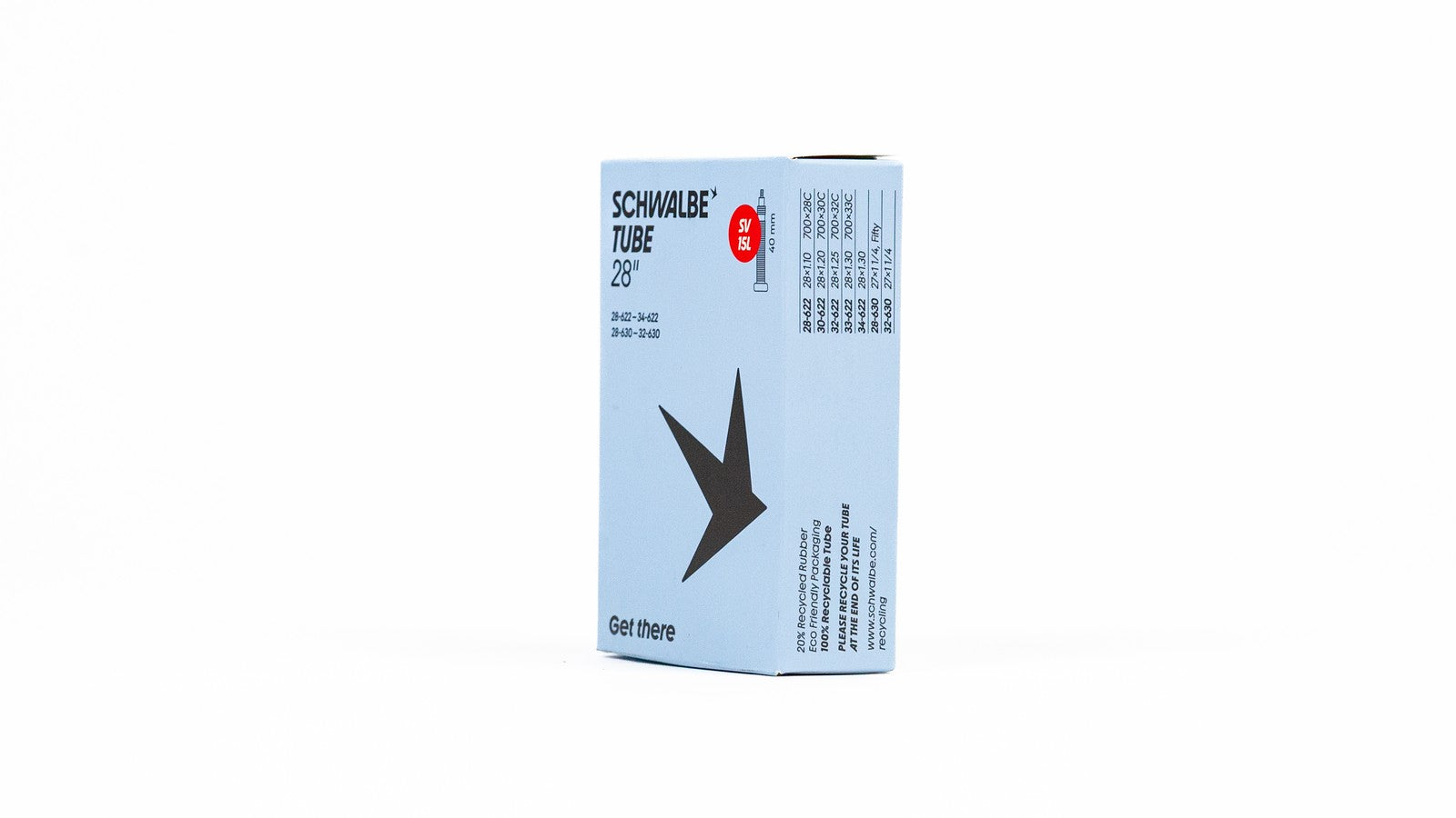 Emballage chambre a air Schwalbe 700 29 pouces avec valves Presta et Schrader 40 50 60 mm