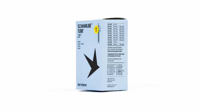 Chambre a air Schwalbe 700 29 pouces avec valves Presta et Schrader en 40, 50 et 60 mm
