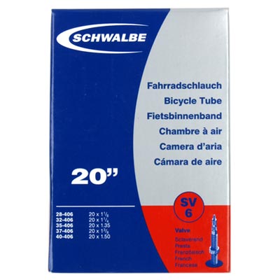 Chambre à air Schwalbe 20" - Presta / Schrader 40 mm