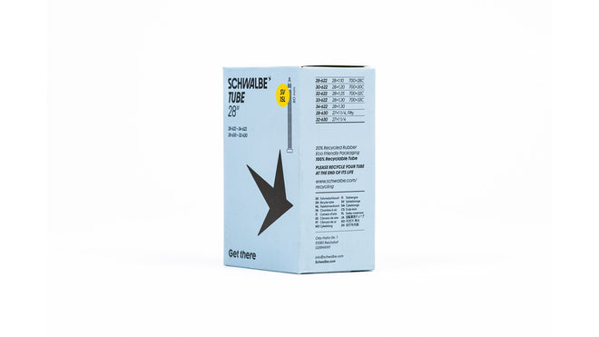 Emballage chambre a air Schwalbe 700 29 pouces avec valve SV 80 mm eco-responsable et recyclable