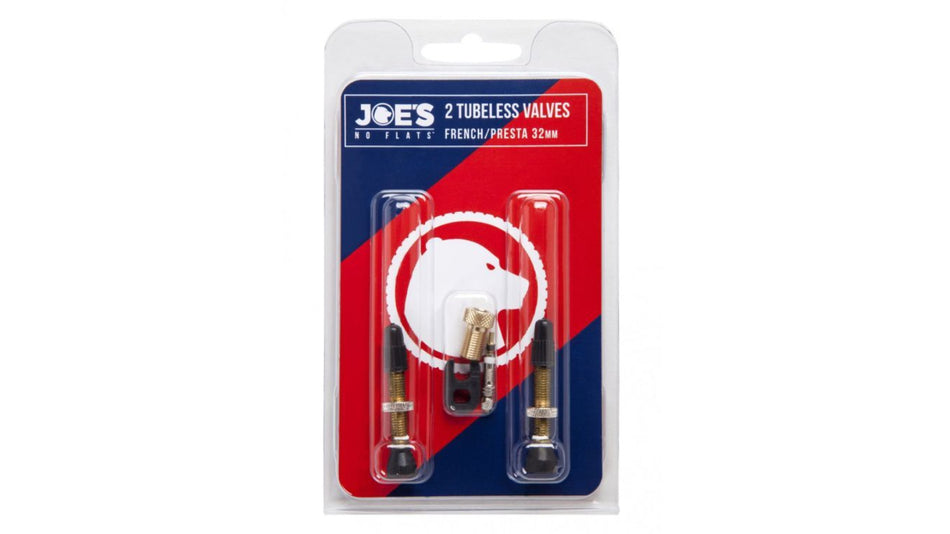 Joe's No Flats Kit de deux valves Presta pour roue Tubeless  32 mm