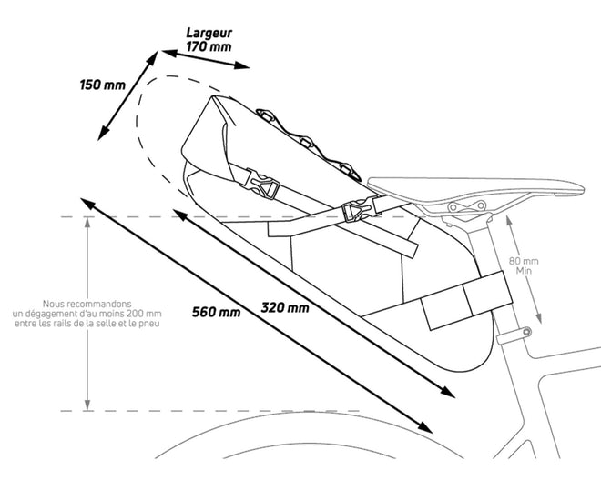 Dimensions sacoche de selle Z Adventure R11 Zefal