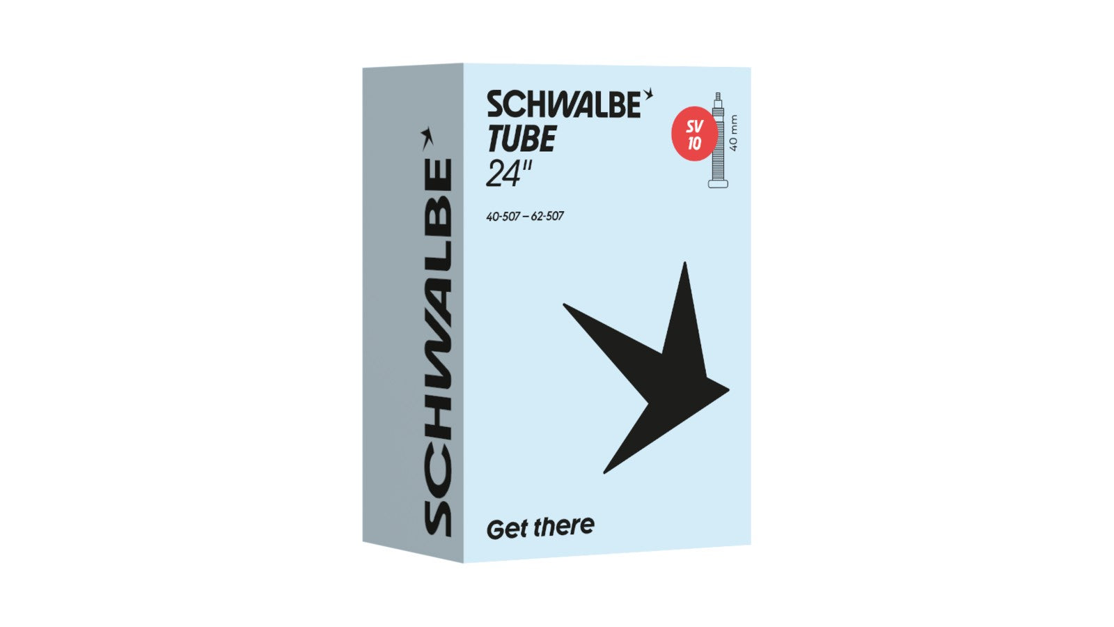 Tube chambre a air Schwalbe 24 pouces modele SV10 avec valve 40 mm compatible Presta, Schrader et Clik